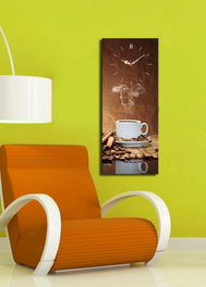 Wallity Reloj de pared decorativo de lienzo Multicolor 30 x 70 cm